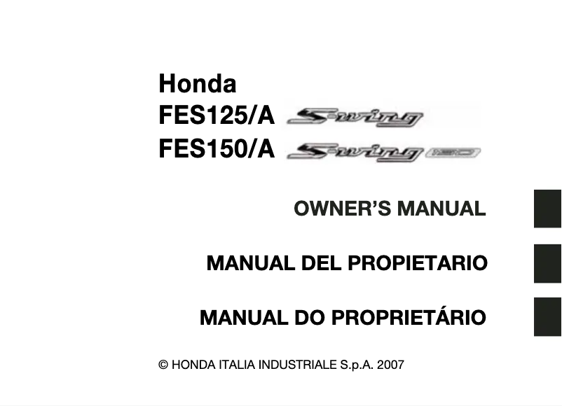 Image de la première page du manuel de l'appareil FES150 (2007)