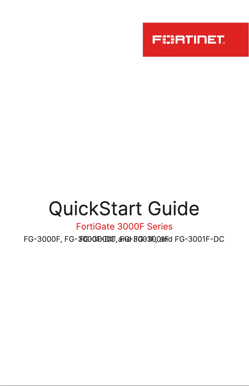 Page 1 de la notice Manuel utilisateur Fortinet FortiGate 3000F