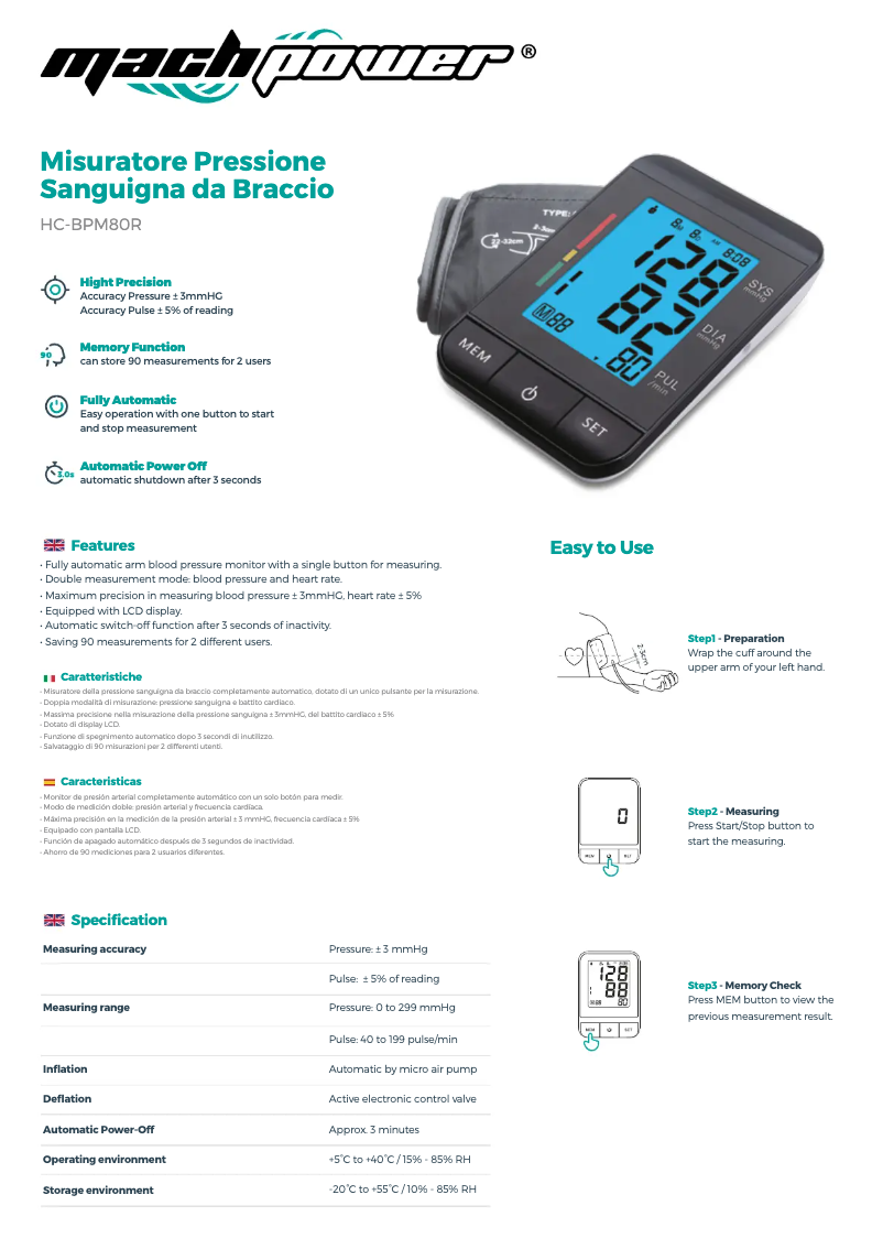 Image de la première page du manuel de l'appareil HC-BPM80R