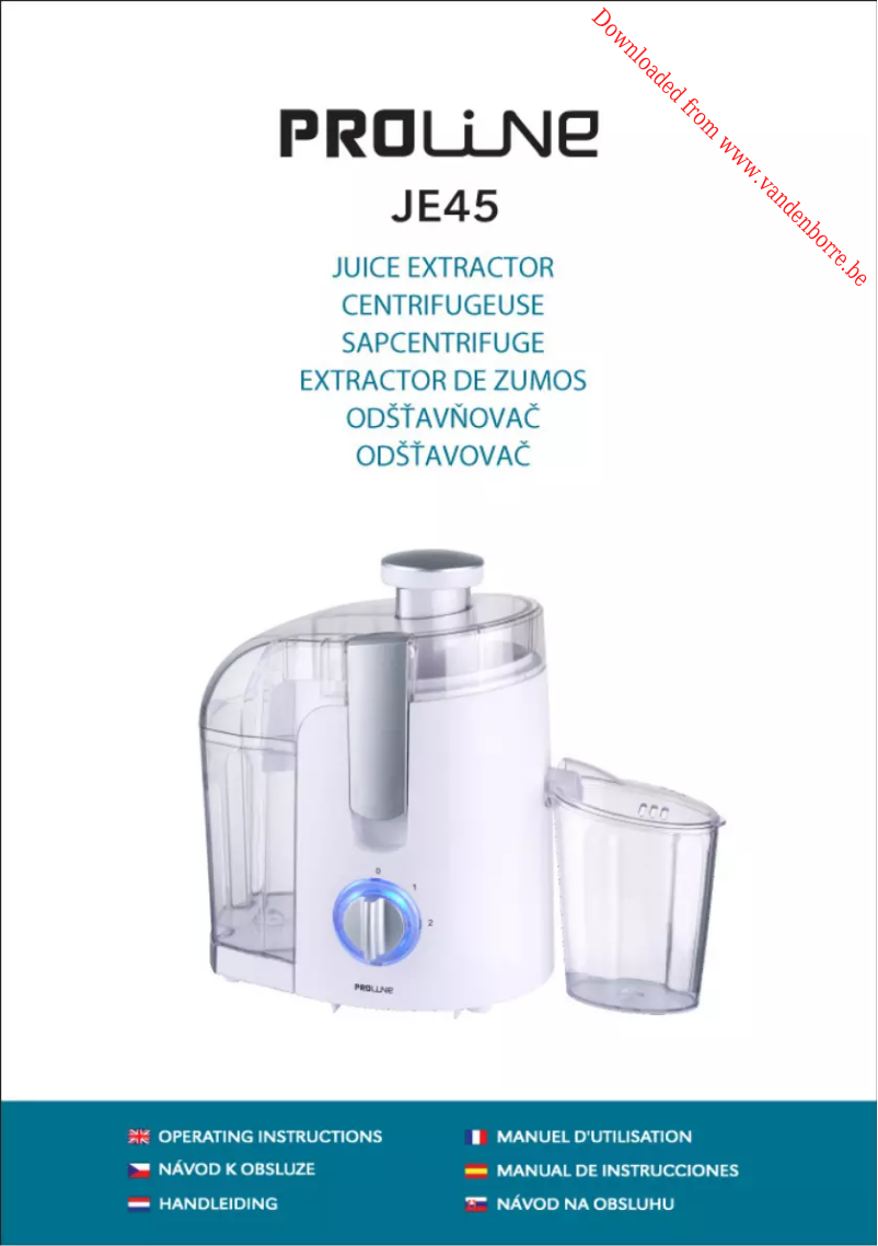 Image de la première page du manuel de l'appareil JE45