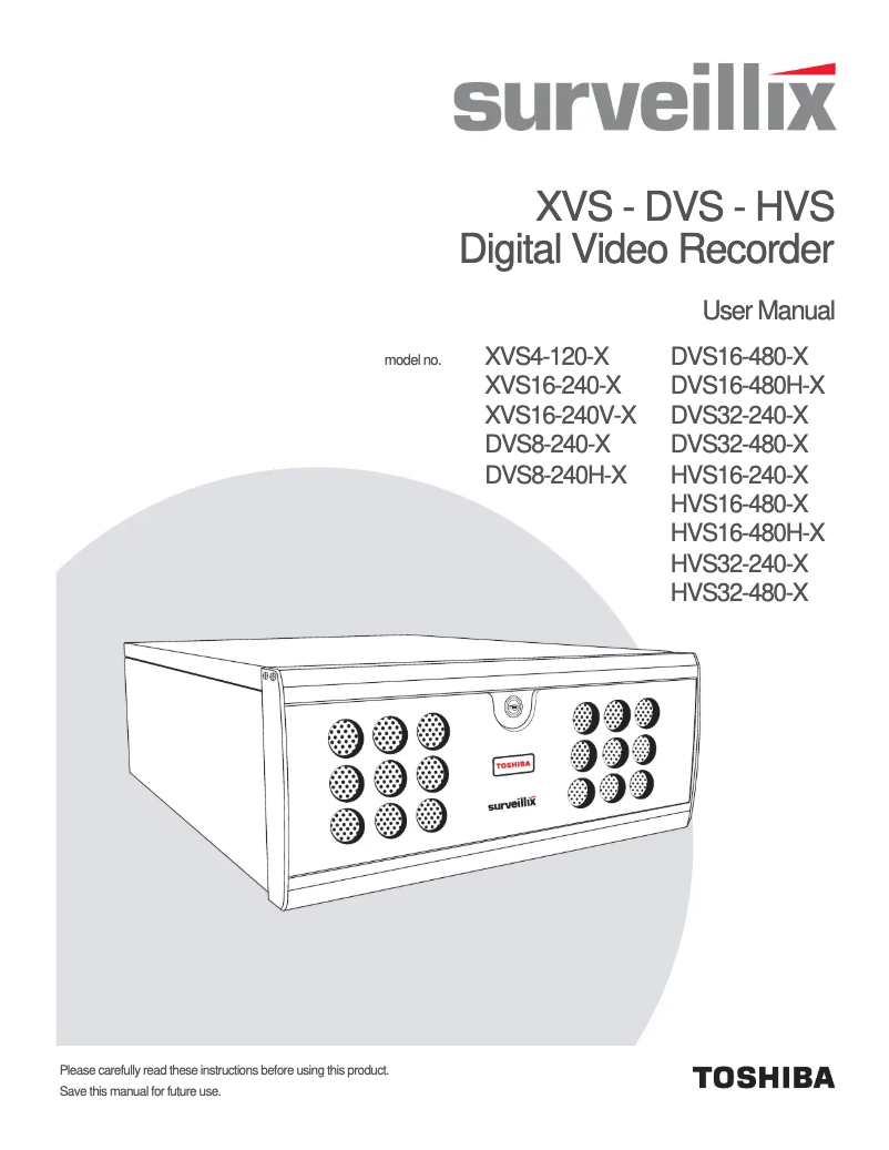 Image de la première page du manuel de l'appareil DVS16-480-1T