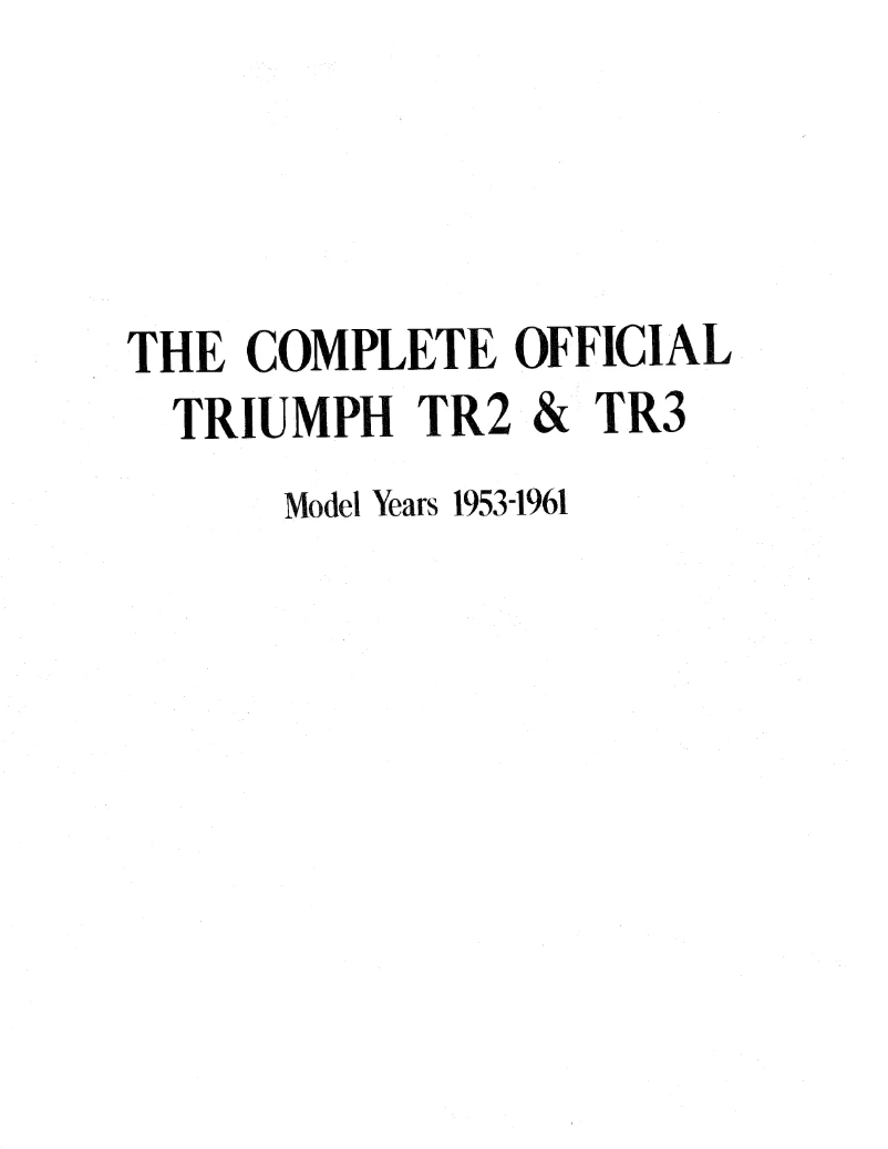 Page 1 de la notice Manuel utilisateur Triumph TR2 (1953)