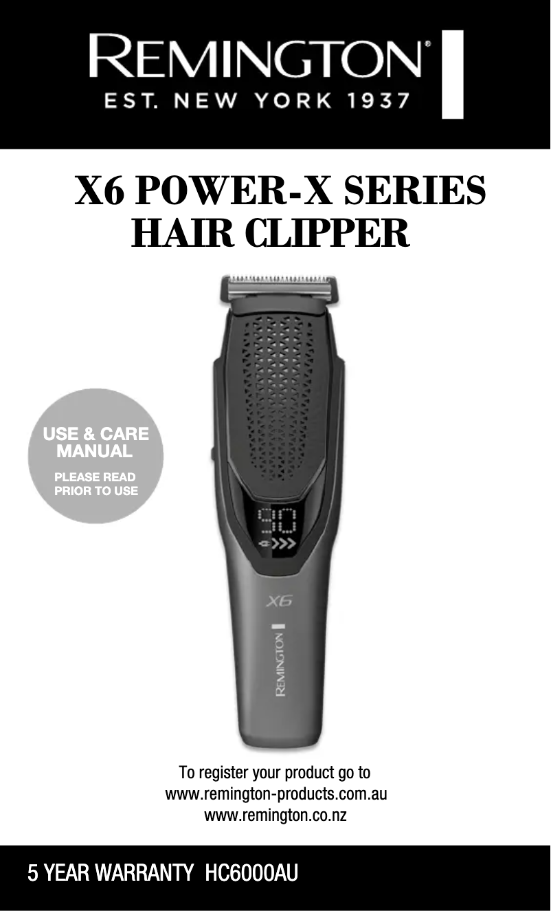 Page 1 de la notice Manuel utilisateur Remington Power-X Series X6 HC6000