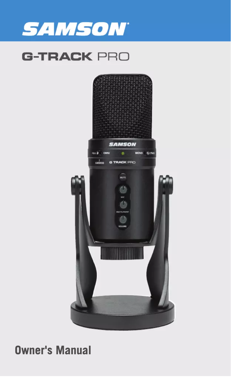 Page 1 de la notice Manuel utilisateur Samson G-Track Pro