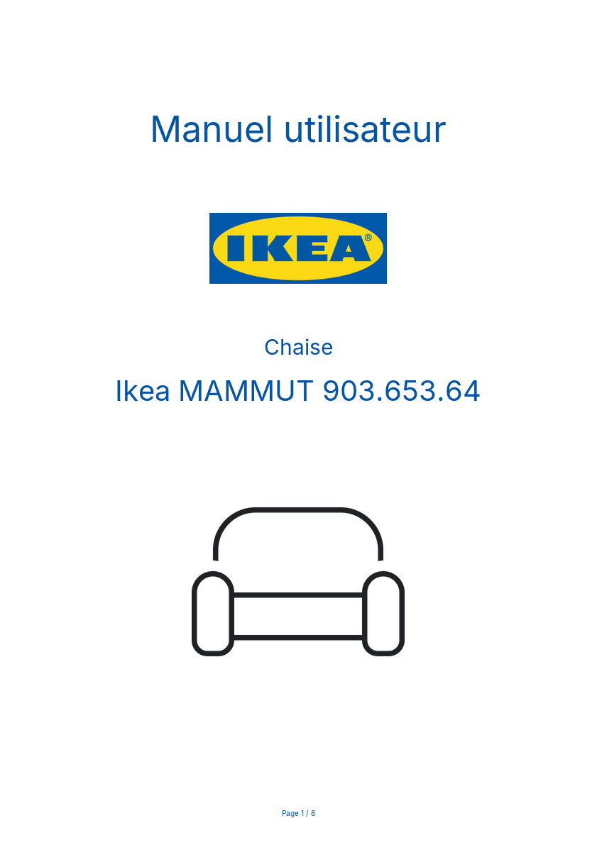 Page 1 de la notice Manuel utilisateur Ikea MAMMUT 903.653.64