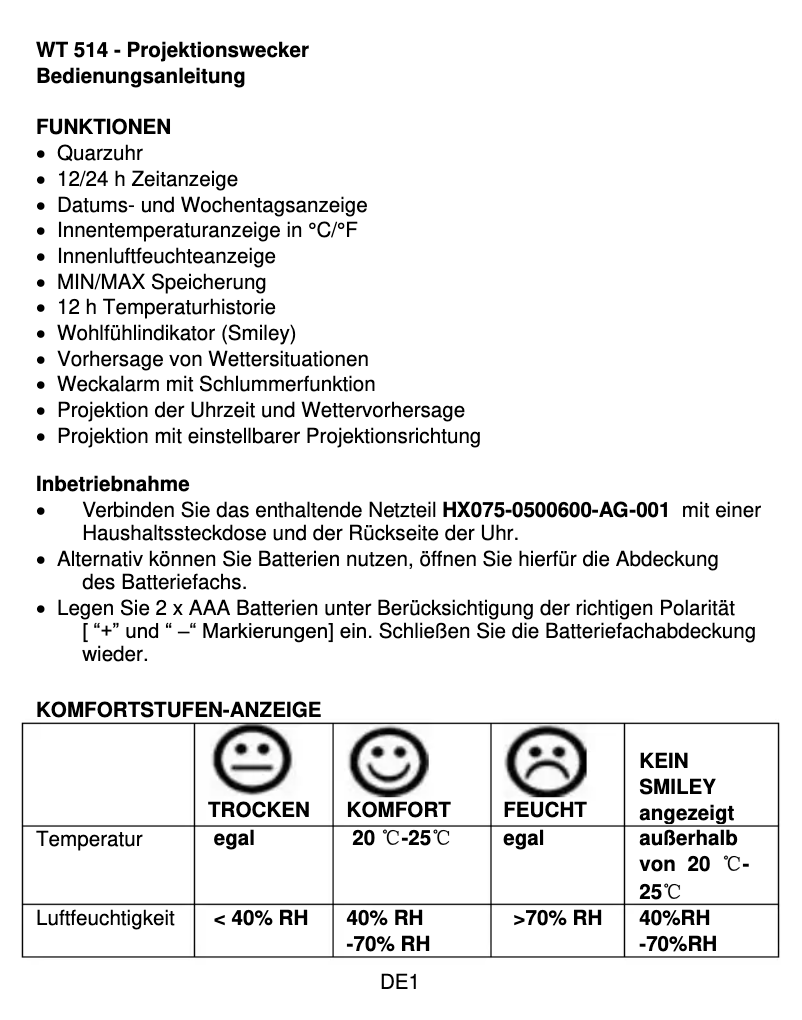 Image de la première page du manuel de l'appareil WT 514
