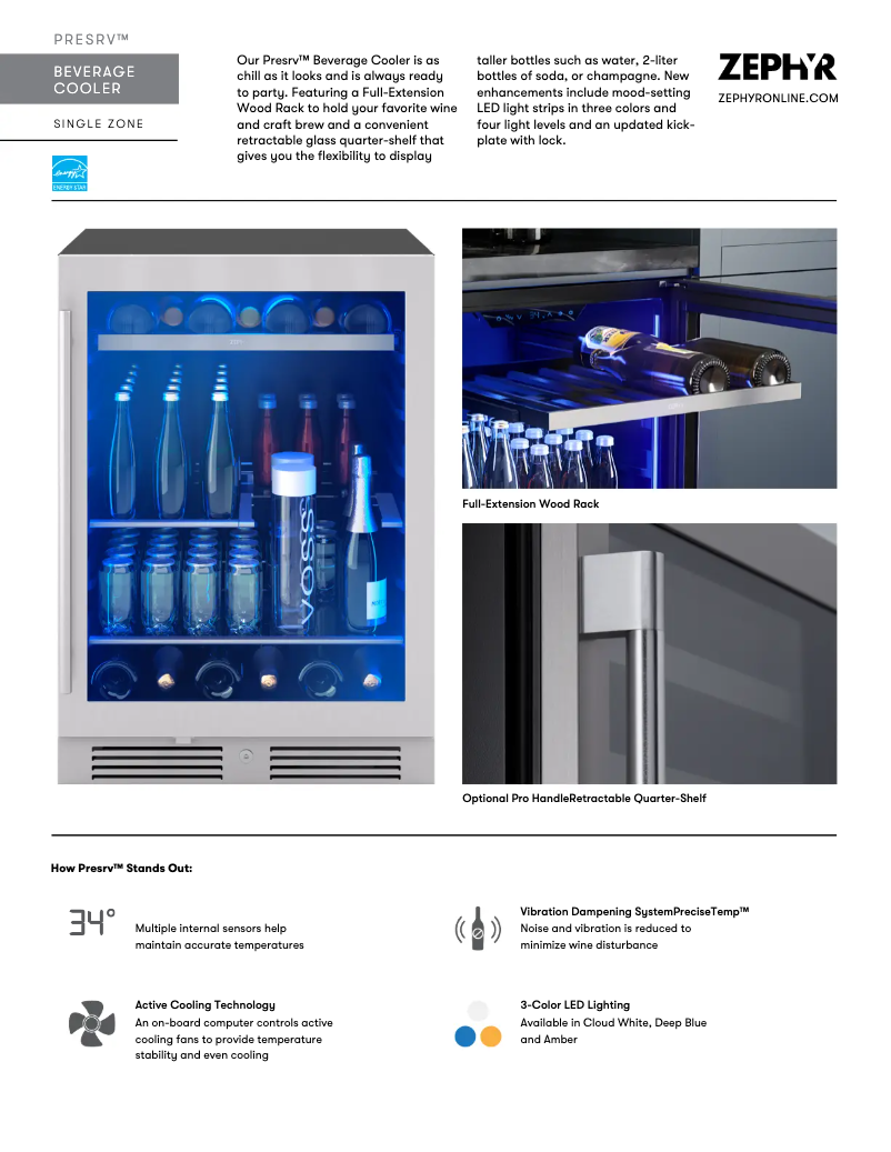 Page 1 de la notice Fiche technique Zephyr Presrv PRB24C01CG