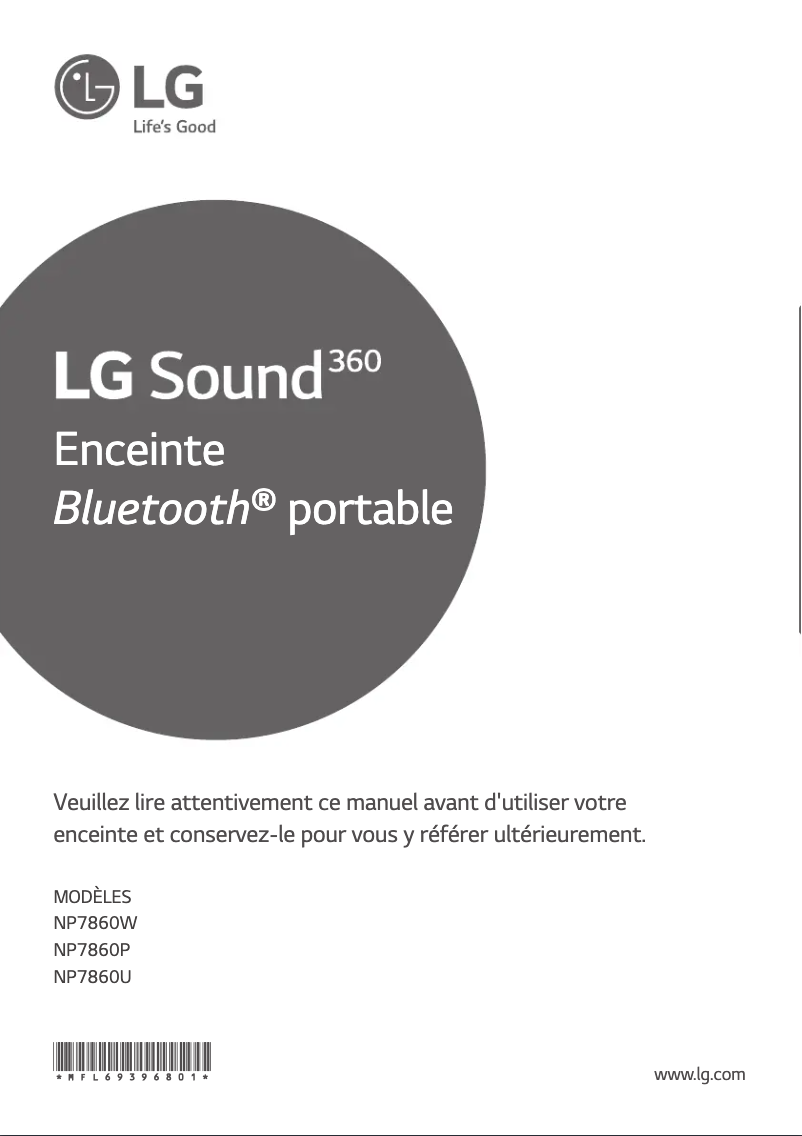 Page 1 de la notice Manuel utilisateur LG NP7860W