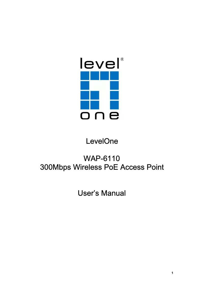 Page n°1 - Manuel utilisateur LevelOne WAP-6110