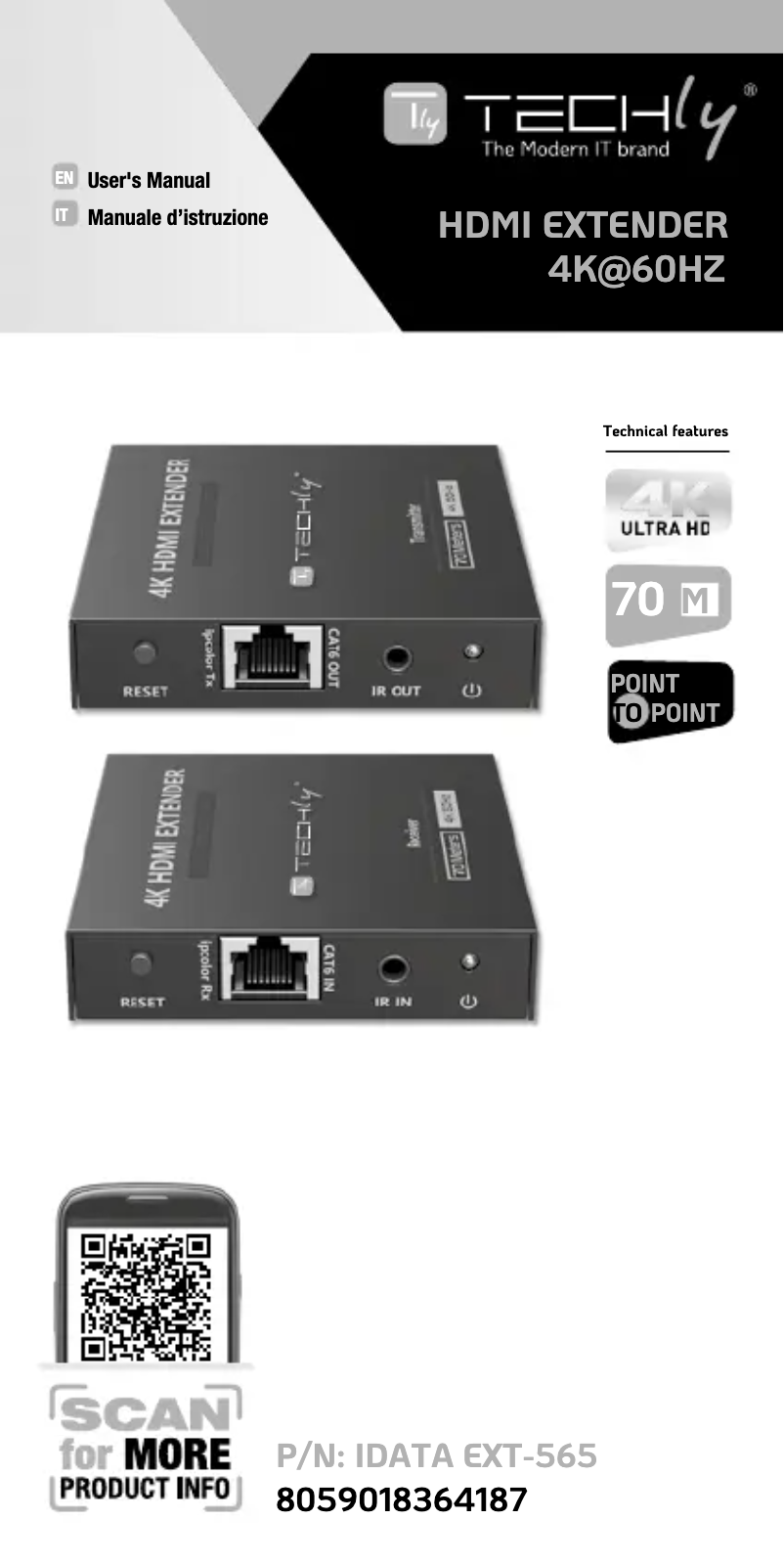 Page 1 de la notice Manuel utilisateur Techly IDATA EXT-565