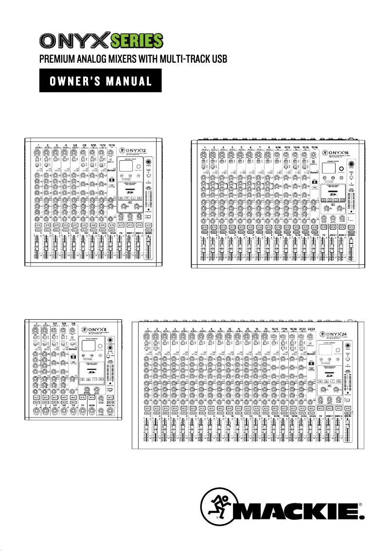 Page 1 de la notice Manuel utilisateur Mackie Onyx 8