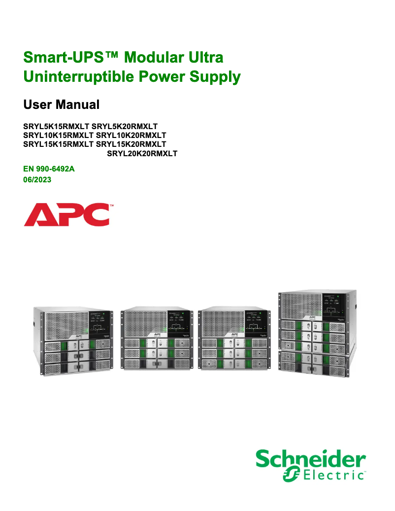 Page 1 de la notice Manuel utilisateur APC Smart-UPS Modular Ultra SRYL15K15RMXLT