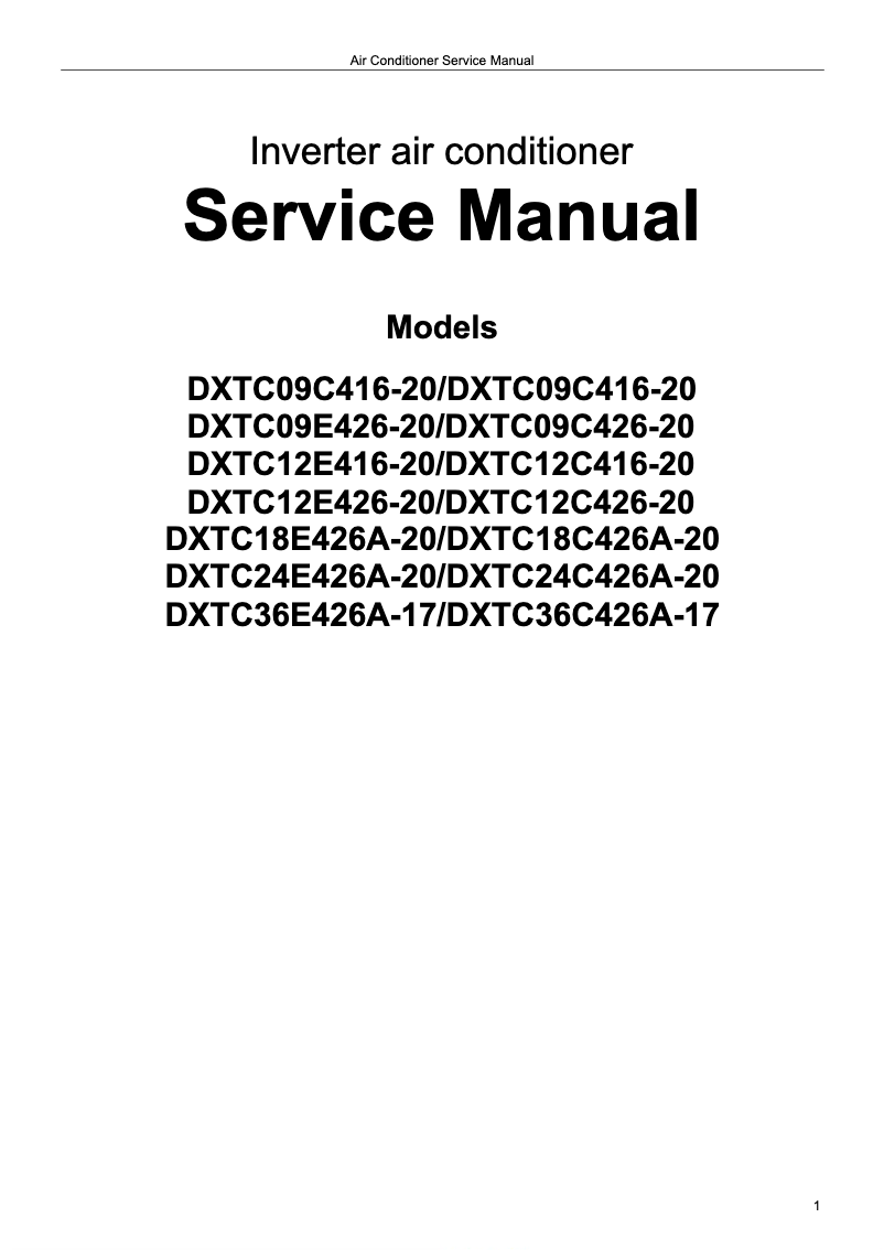 Page 1 de la notice Manuel utilisateur Daizuki DXTC18X426A-20