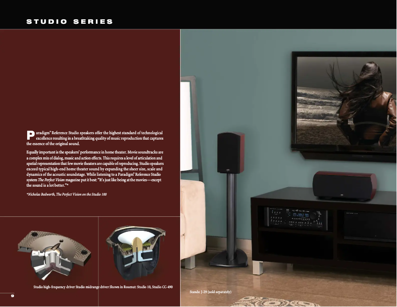 Page 1 de la notice Fiche technique Paradigm Studio ADP-590 v5