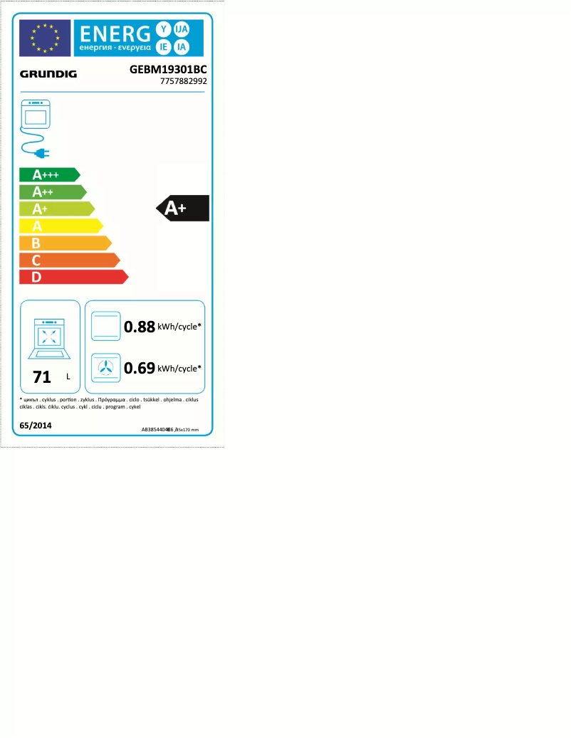 Image de la première page du manuel de l'appareil GEBM19301BC