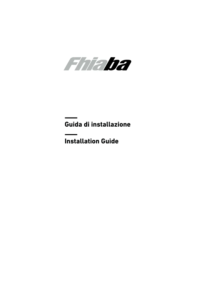 Page n°1 - Guide d'installation Fhiaba XS5990FW6A