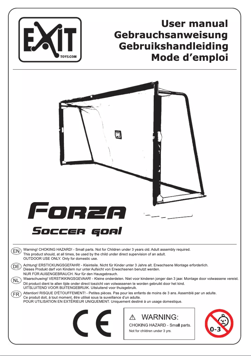 Page 1 de la notice Manuel utilisateur EXIT Forza Goal