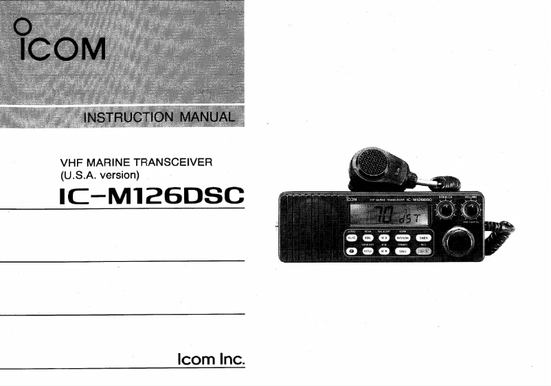 Page n°1 - Manuel utilisateur ICOM IC-M126DSC
