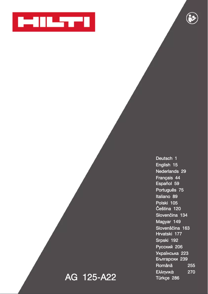 Page n°1 - Manuel utilisateur Hilti AG 125-A22