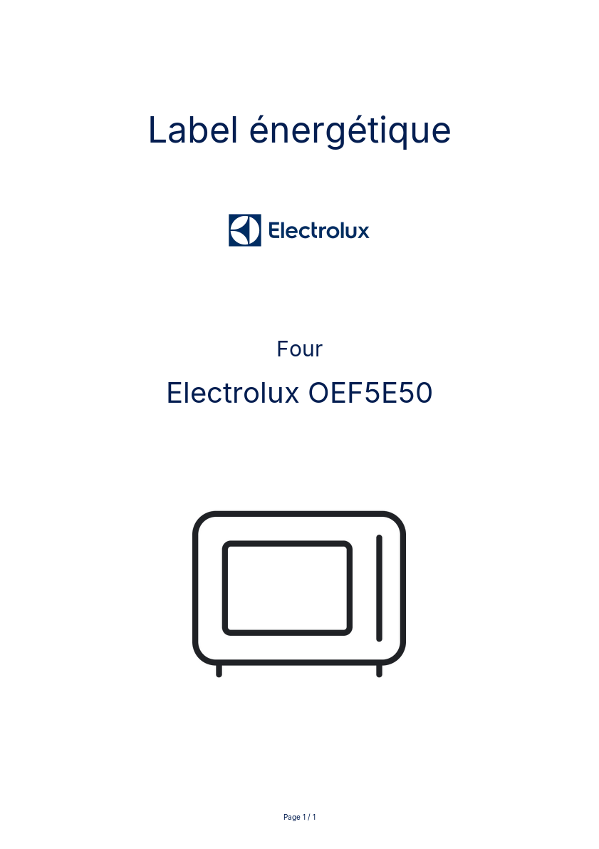 Image de la première page du manuel de l'appareil OEF5E50