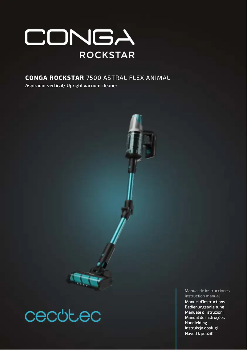 Image de la première page du manuel de l'appareil Conga Rockstar 7500 Astral Flex Animal