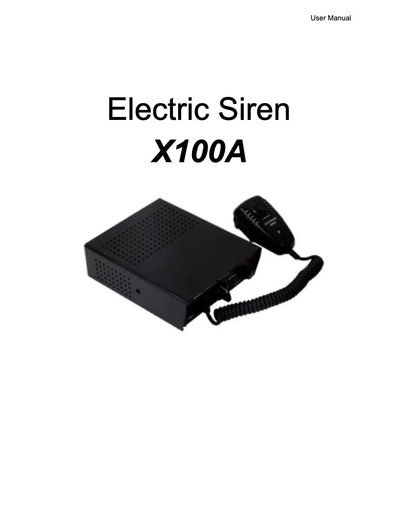 Page n°1 - Manuel utilisateur Epcom X-100-A