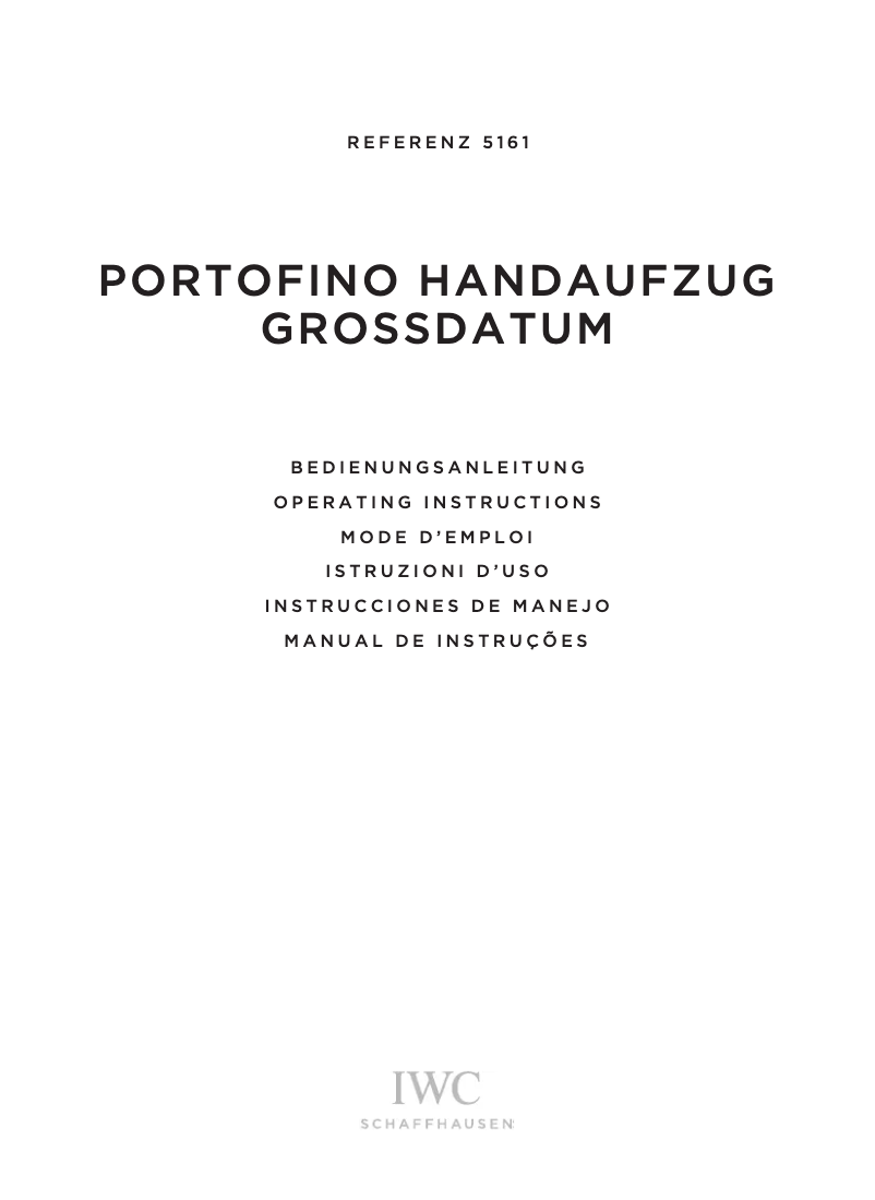 Image de la première page du manuel de l'appareil Portofino Hand-wound 5161