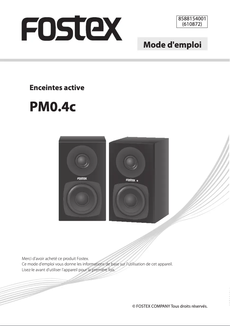 Page n°1 - Manuel utilisateur Fostex PM0.4c