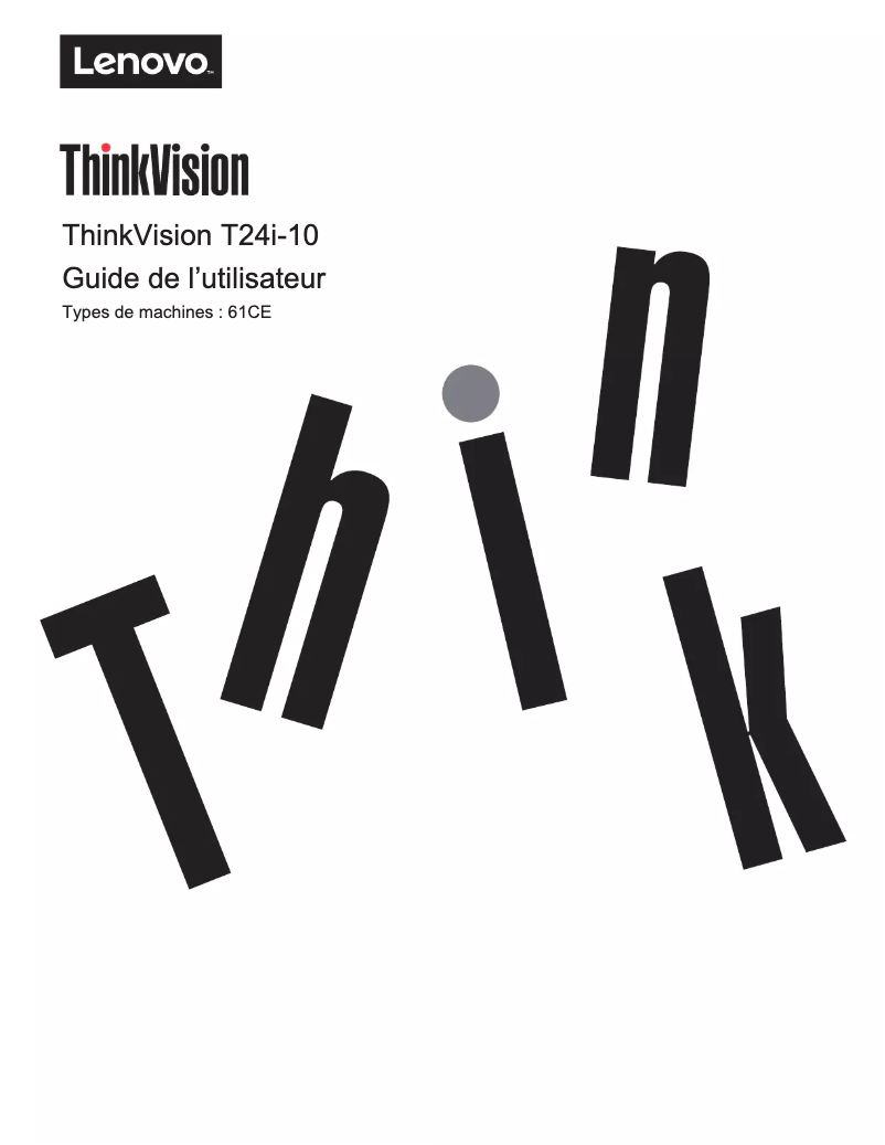 Page n°1 - Manuel utilisateur Lenovo ThinkVision T24i-10