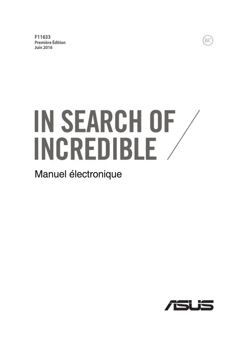 Page 1 de la notice Manuel utilisateur Asus ZenBook 3 UX390