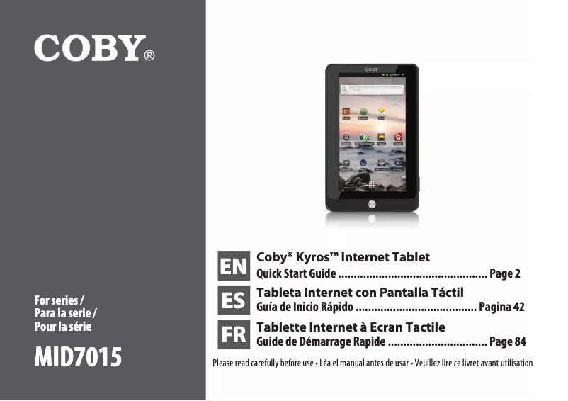 Página 1 del manual Manual de usuario Coby MID7015