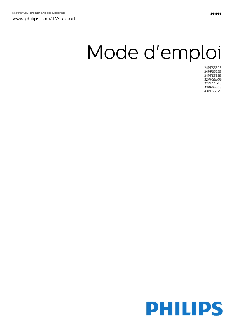 Page n°1 - Manuel utilisateur Philips 43PFS5525