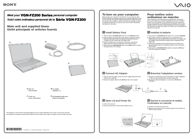 Página 1 del manual Manual de usuario Sony Vaio VGN-FZ210CE