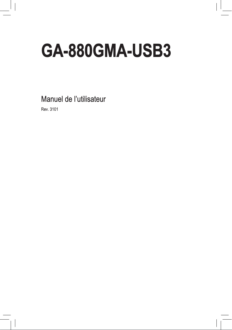 Image de la première page du manuel de l'appareil GA-880GMA-USB3