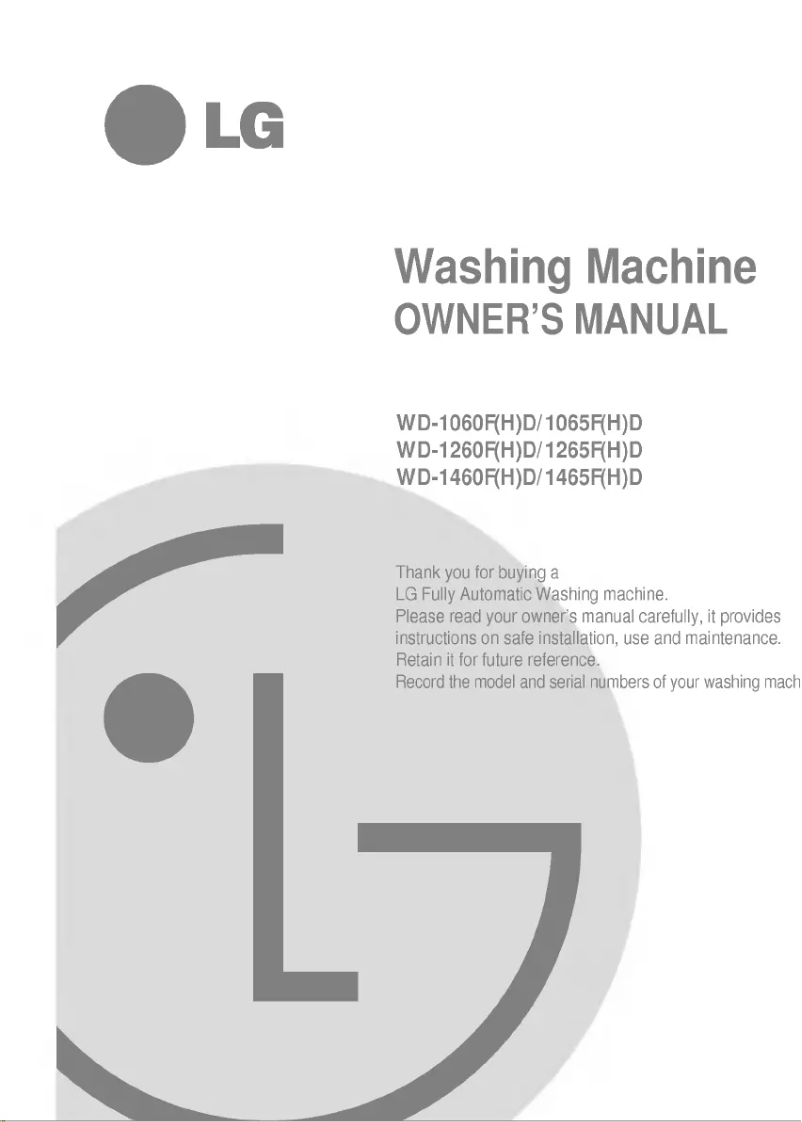 Page n°1 - Manuel utilisateur LG WD-12WD