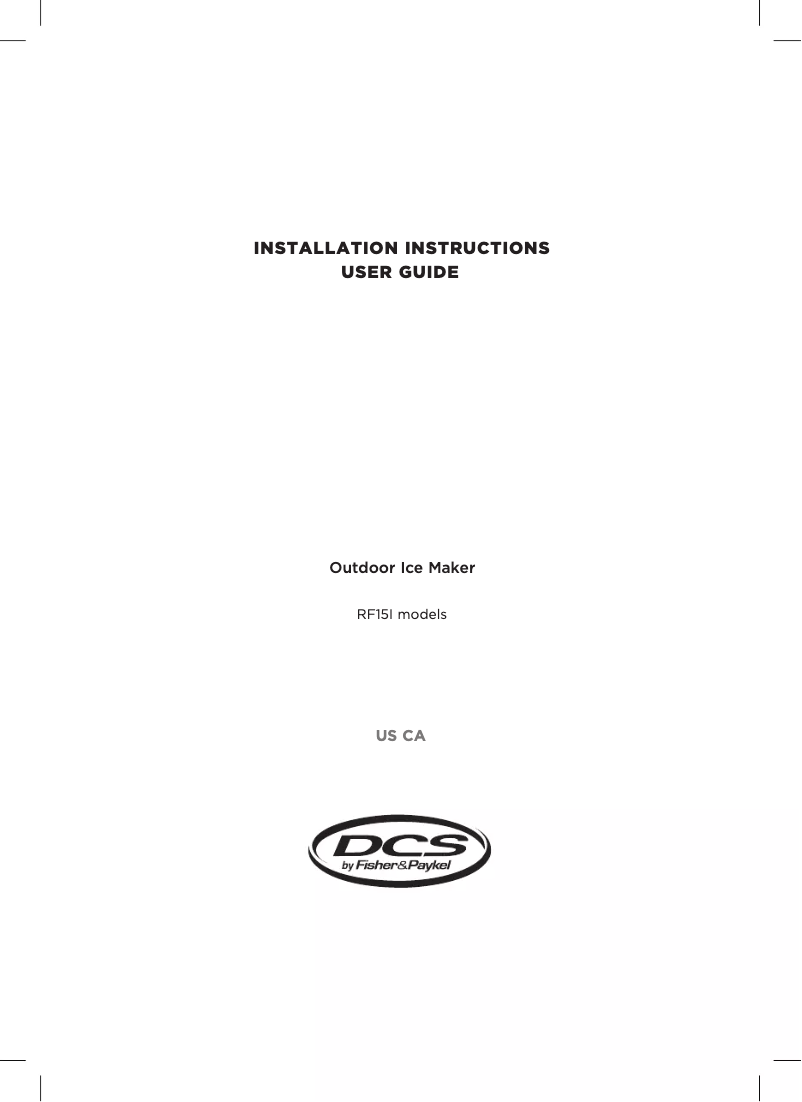 Page n°1 - Manuel utilisateur DCS RF15IL1