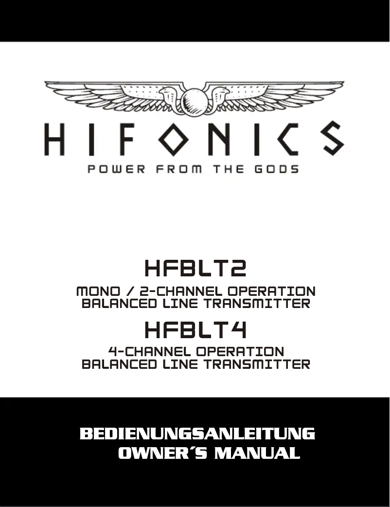 Page 1 de la notice Manuel utilisateur Hifonics HF-BLT2