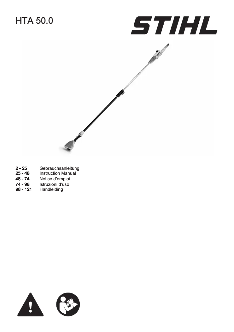 Page 1 de la notice Manuel utilisateur Stihl HTA 50
