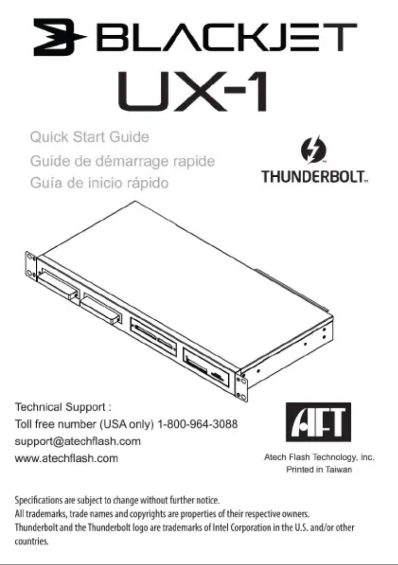 Page n°1 - Manuel utilisateur Atech Flash Technology Blackjet UX-1