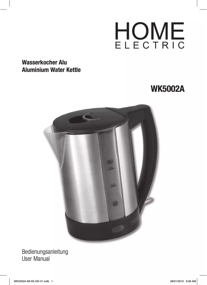 Page 1 de la notice Manuel utilisateur Home Electric WK5002A