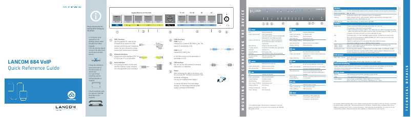 Page n°1 - Guide d'installation Lancom 884 VoIP