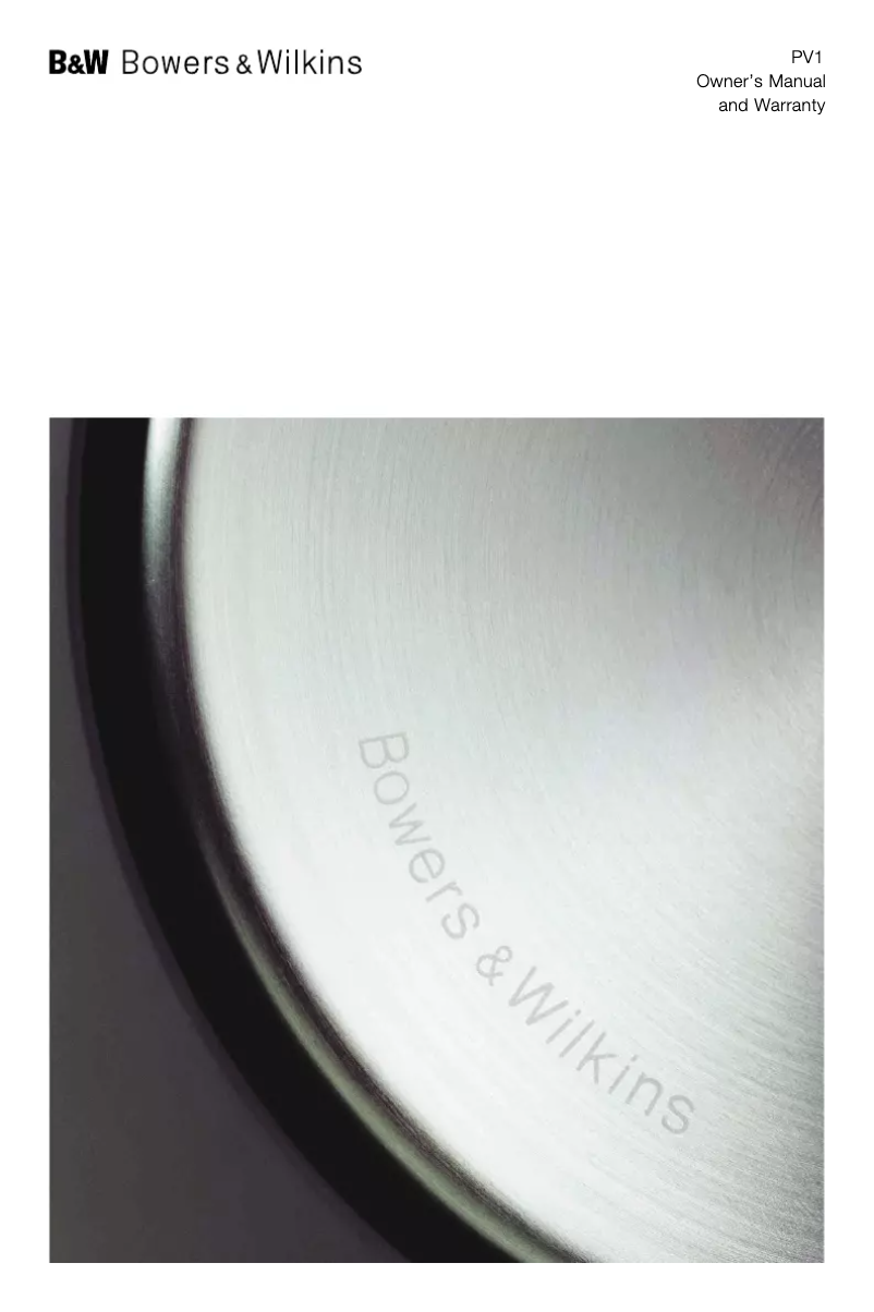 Page n°1 - Manuel utilisateur Bowers & Wilkins PV1