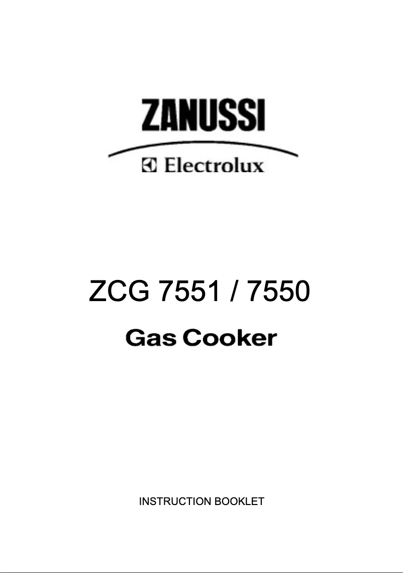 Image de la première page du manuel de l'appareil ZCG7551XL