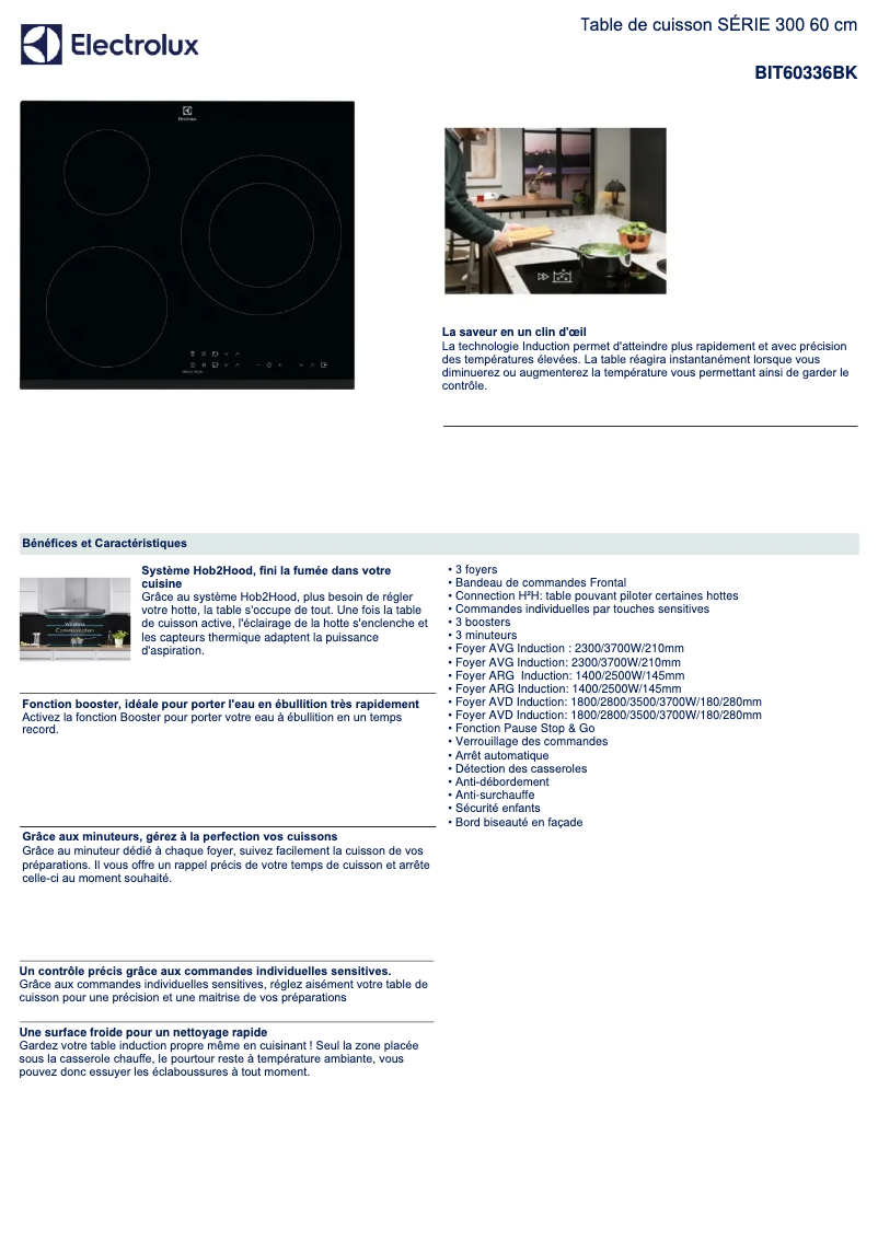 Page n°1 - Fiche technique Electrolux BIT60336BK