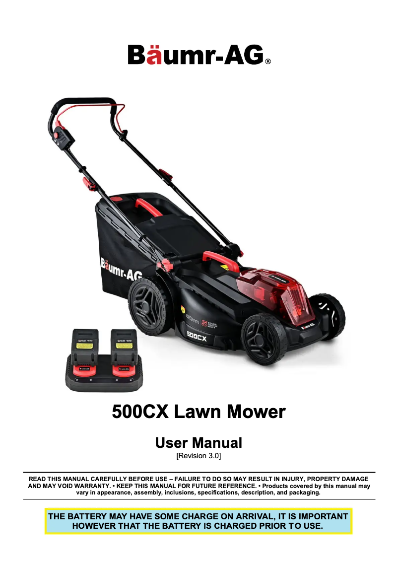 Image de la première page du manuel de l'appareil 500CX