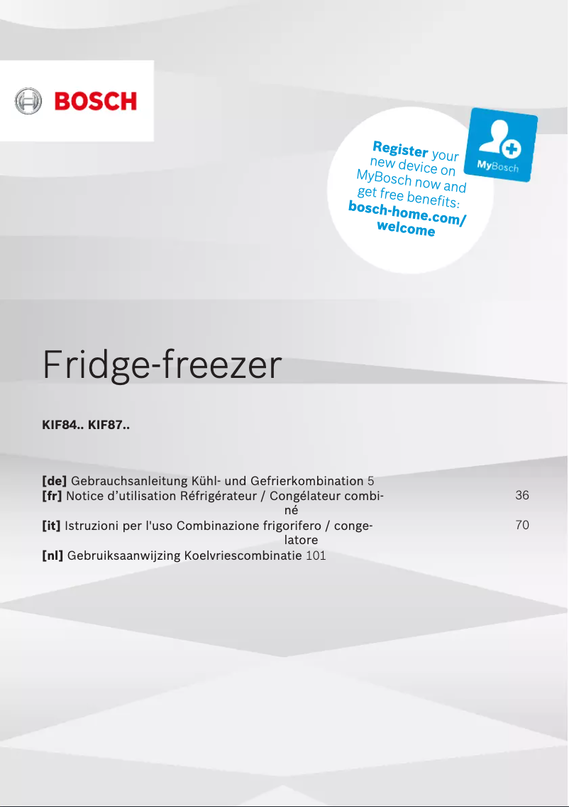 Página 1 del manual Manual de usuario Bosch KIF87SDD0