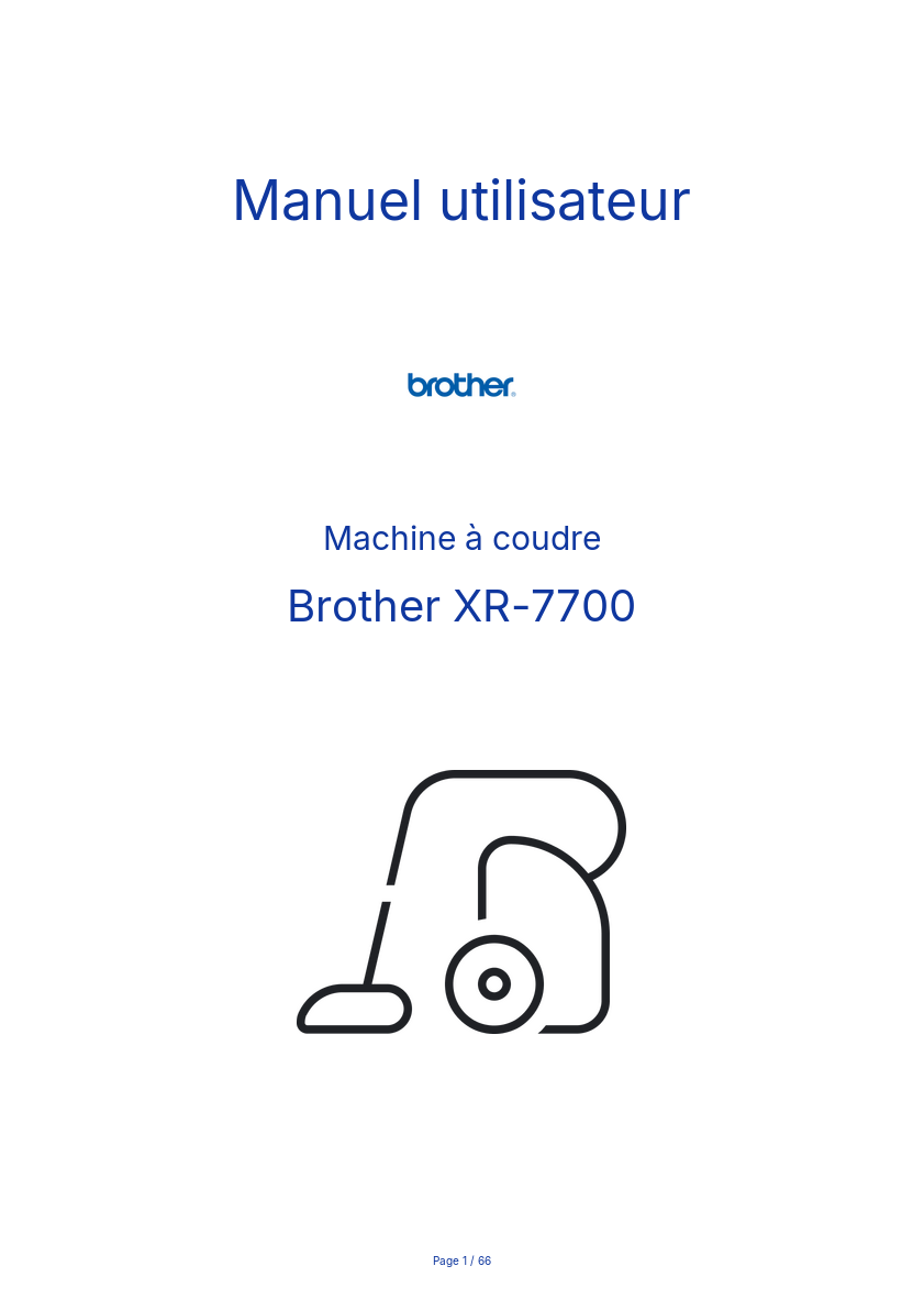 Image de la première page du manuel de l'appareil XR-7700