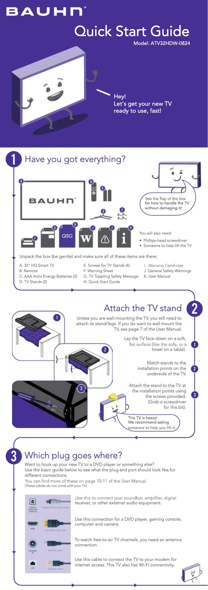 Page n°1 - Manuel utilisateur Bauhn ATV32HDW-0824