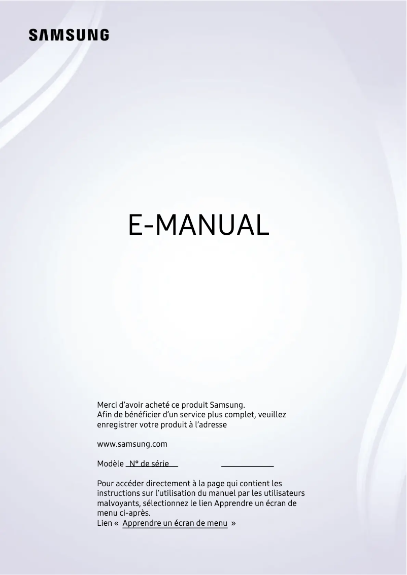 Page 1 de la notice Manuel utilisateur Samsung UE32T5300CW