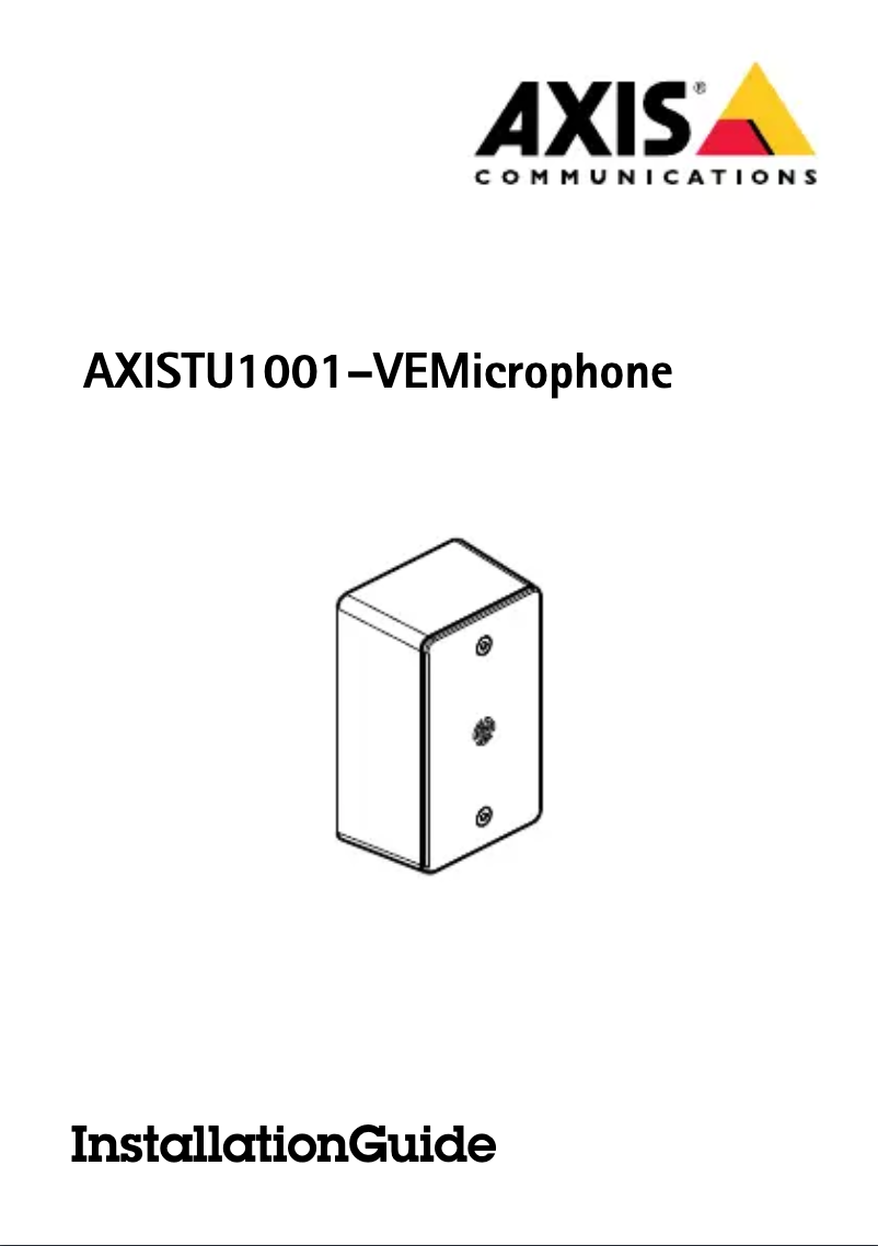 Page 1 de la notice Manuel utilisateur Axis TU1001-VE